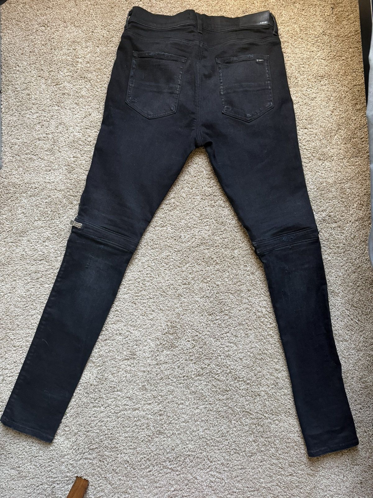Amiri AMIRI MX2 Brown Bandana Jeans in Antique Black, size 33 Size US 33 - 2 Thumbnail