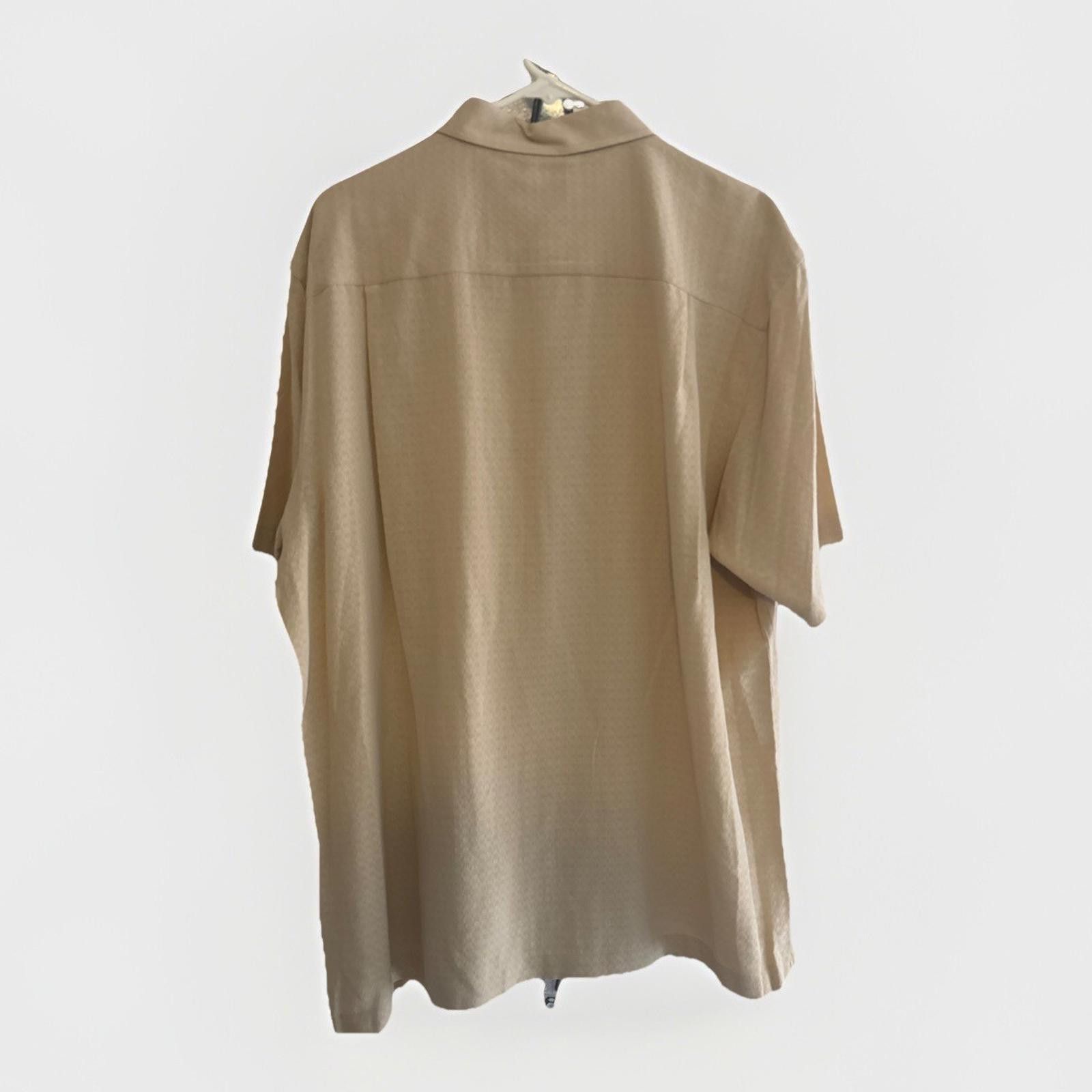 Alfani Alfani Shirt Mens XL 100% Silk Vintage NWT Beige Long Sleeve Size US XL / EU 56 / 4 - 5 Thumbnail