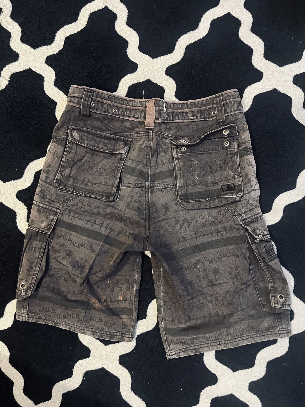 Vintage Faded MLB Yankees Cargo Shorts Brown Vintage Size US 32 / EU 48 - 10 Thumbnail