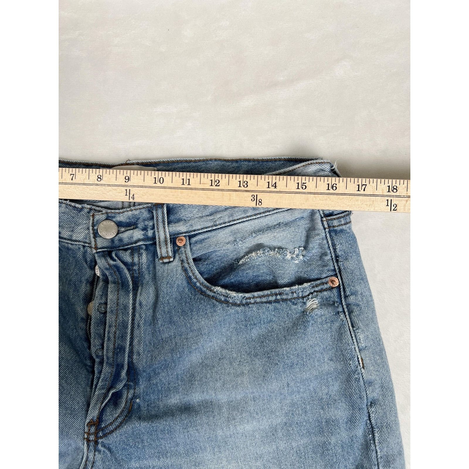 Other We The Free Mom Jeans Women's 31 Blue Light Wash High Rise B Size 31" - 4 Thumbnail