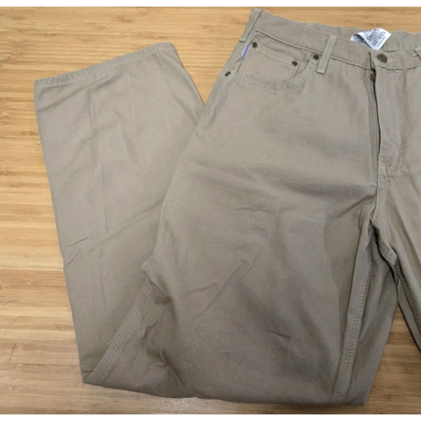 Carhartt VINTAGE Carhartt Pants Mens 36x32 Beige B186 GKH Loose Fit Canvas Carpenter Work Size US 36 / EU 52 - 5 Thumbnail