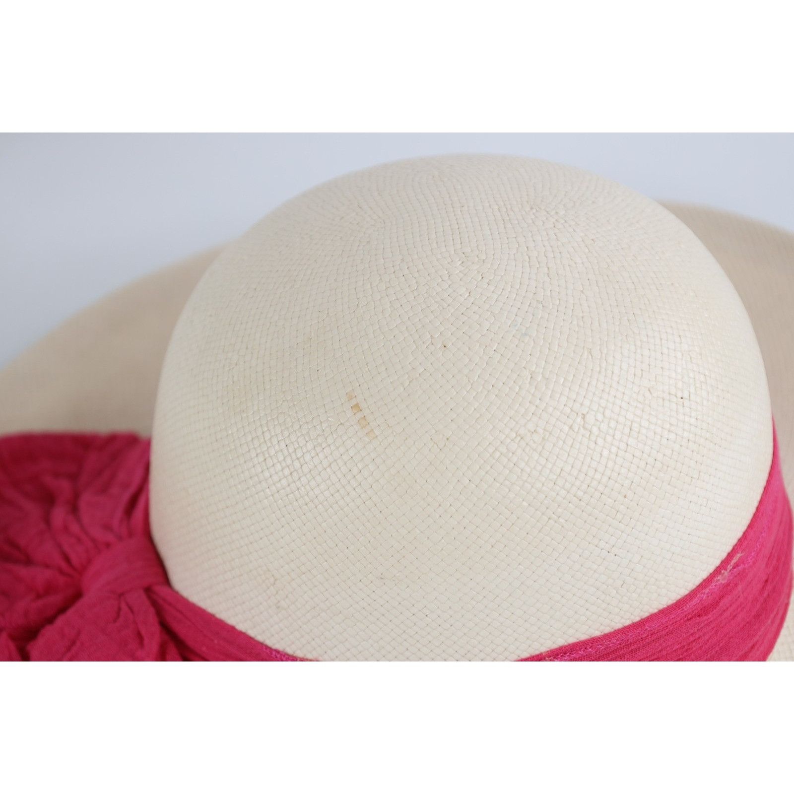 Vintage Vintage 90s Streetwear Straw Big Bowtie Wide Brim Sun Hat Size ONE SIZE - 4 Thumbnail