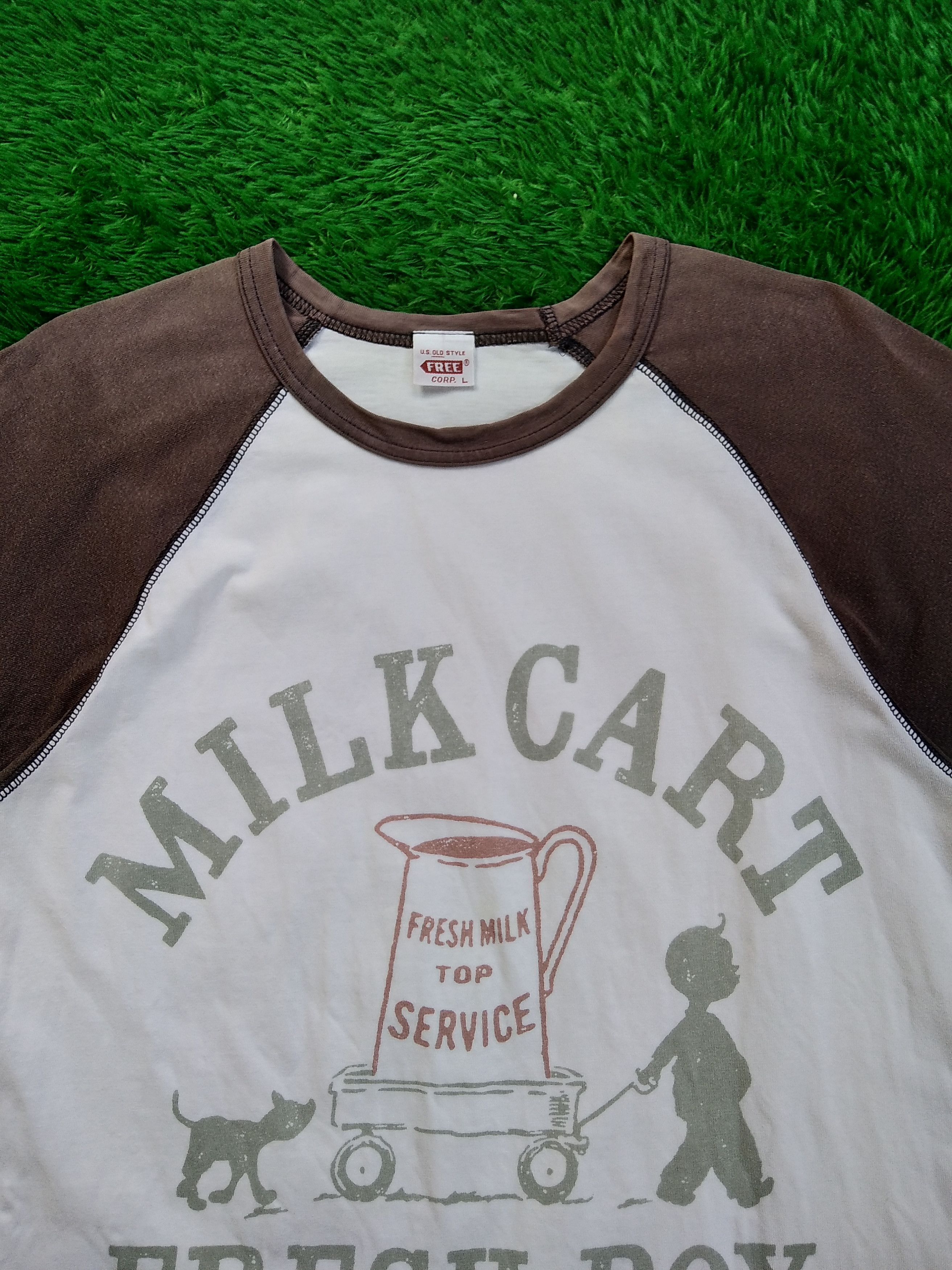 If Six Was Nine × Japanese Brand × Vintage VTG 90s Milk Cart Fresh Boy Delivery T shirt Size US L / EU 52-54 / 3 - 3 Thumbnail