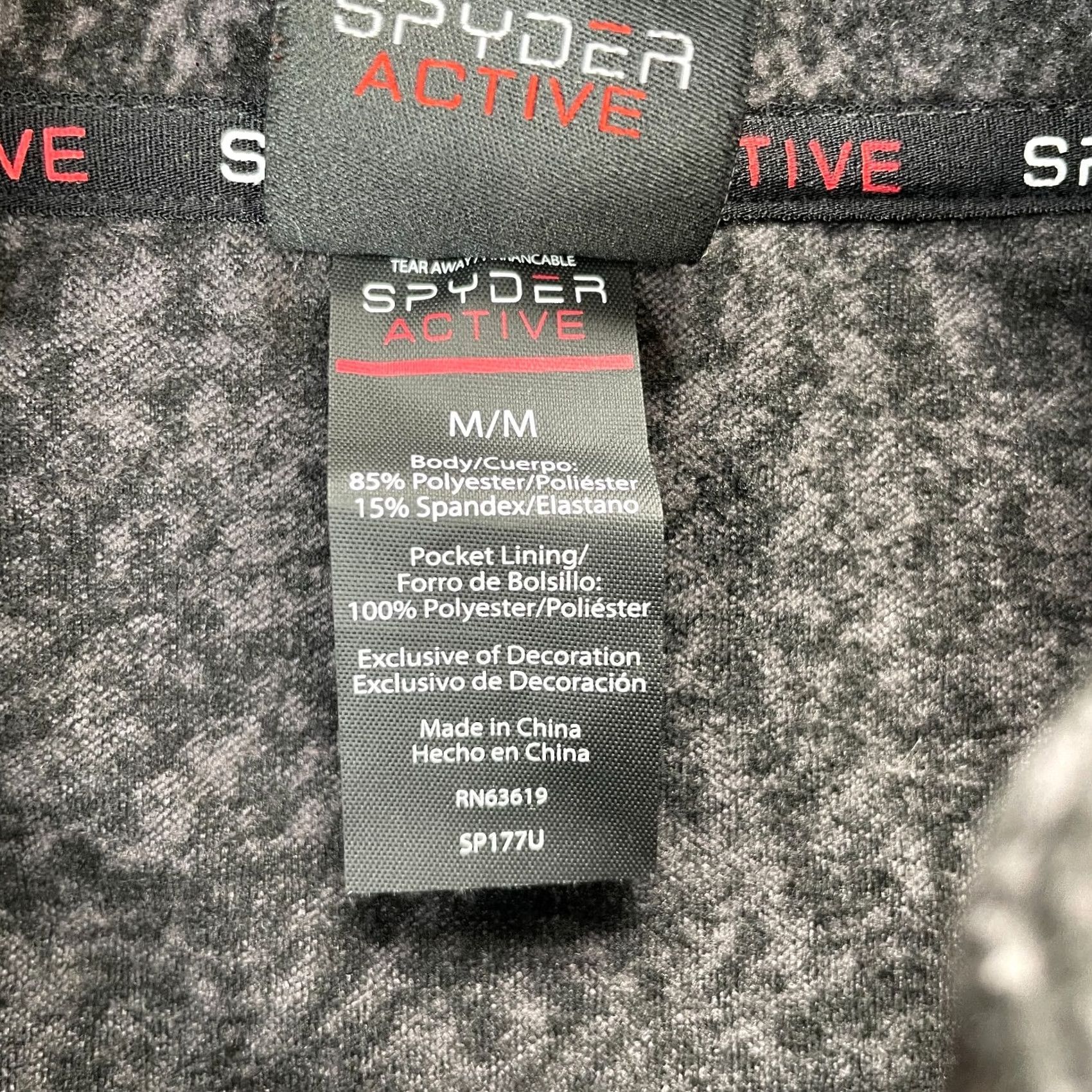 Spyder Spyder Fleece Top Womens Medium Black Abstract Stretch Thumbhole Sleeve Half Zip Size M / US 6-8 / IT 42-44 - 6 Thumbnail