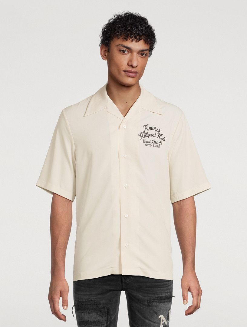 Amiri os11x1225 Hollywood Auto Bowling Shirt in Alabaster Size US S / EU 44-46 / 1 - 2 Thumbnail