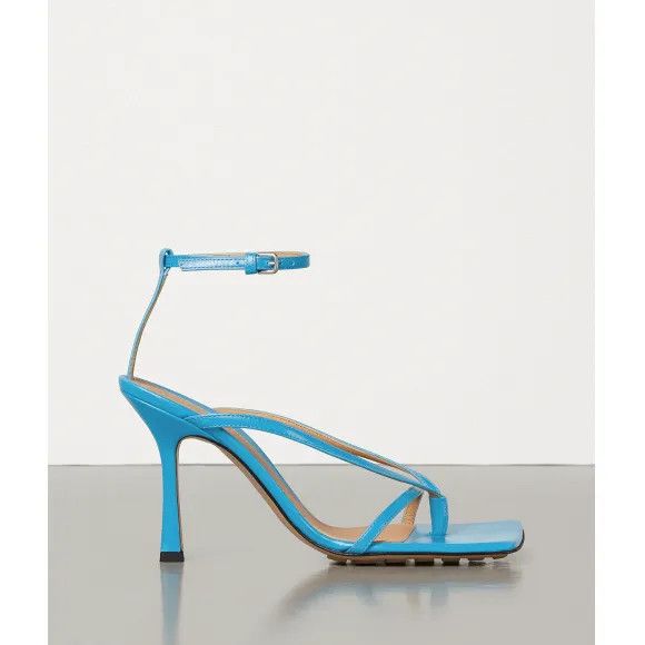 Bottega Veneta o1n1vont1024 Stretch Square Toe Ankle Strap Sandals Sky Blue Size US 4 / IT 34 - 1 Thumbnail