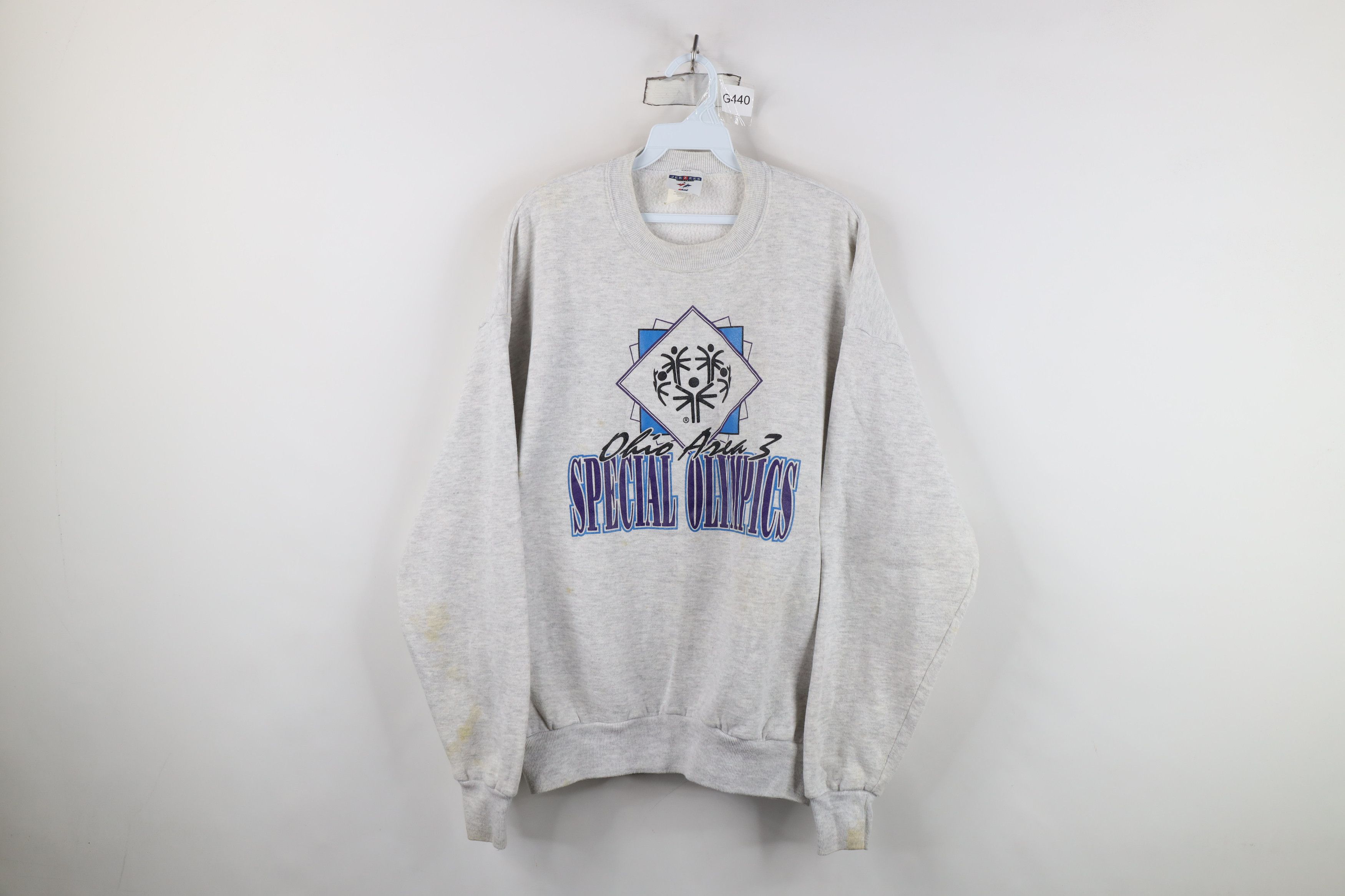 Vintage Vintage 90s Spell Out Ohio Special Olympics Sweatshirt Gray Size US XL / EU 56 / 4 - 1 Thumbnail