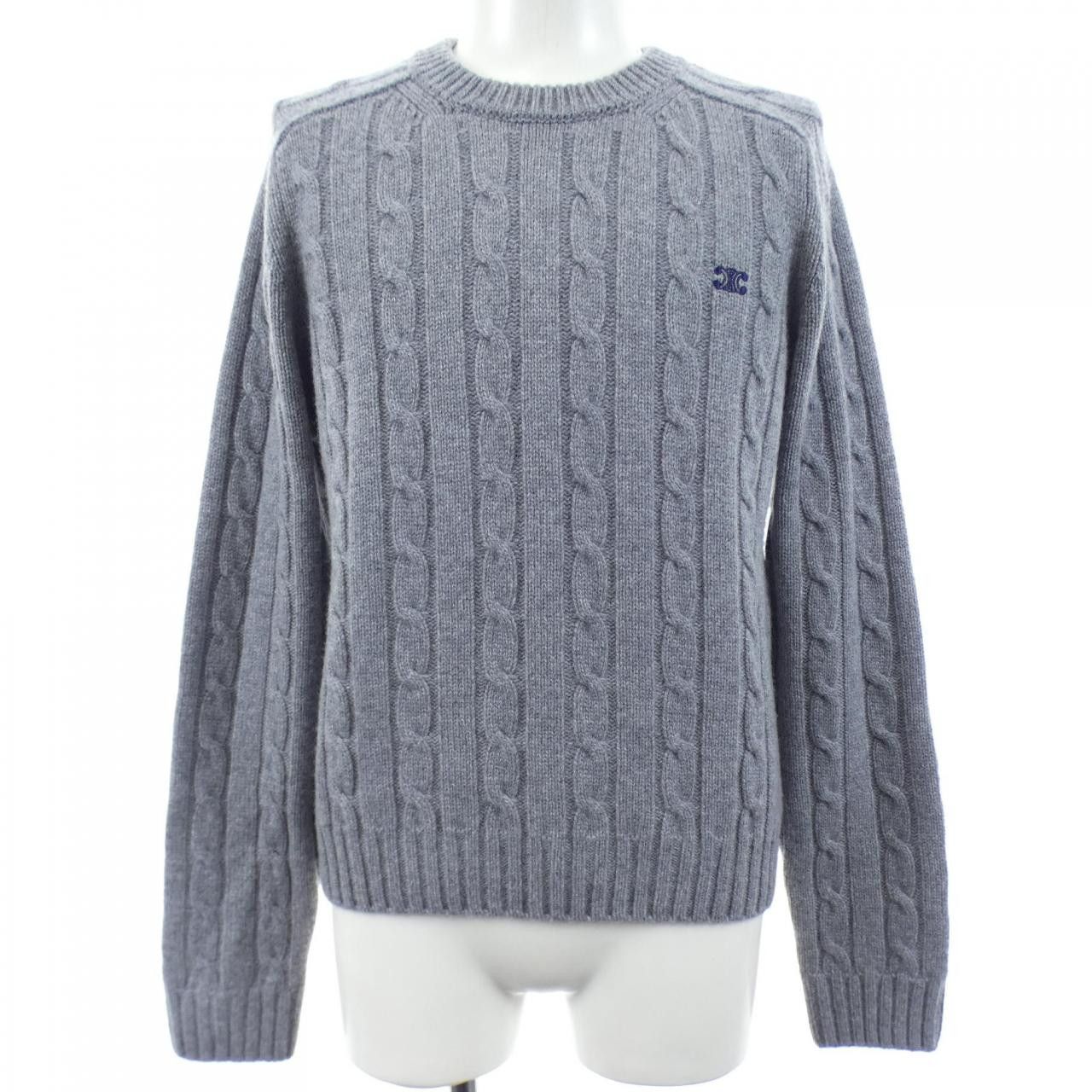 Celine Celine CELINE Triomphe Cashmere Sweater Textile Tops 2AD4G362W DUTY FREE for USA Size ONE SIZE - 1 Thumbnail