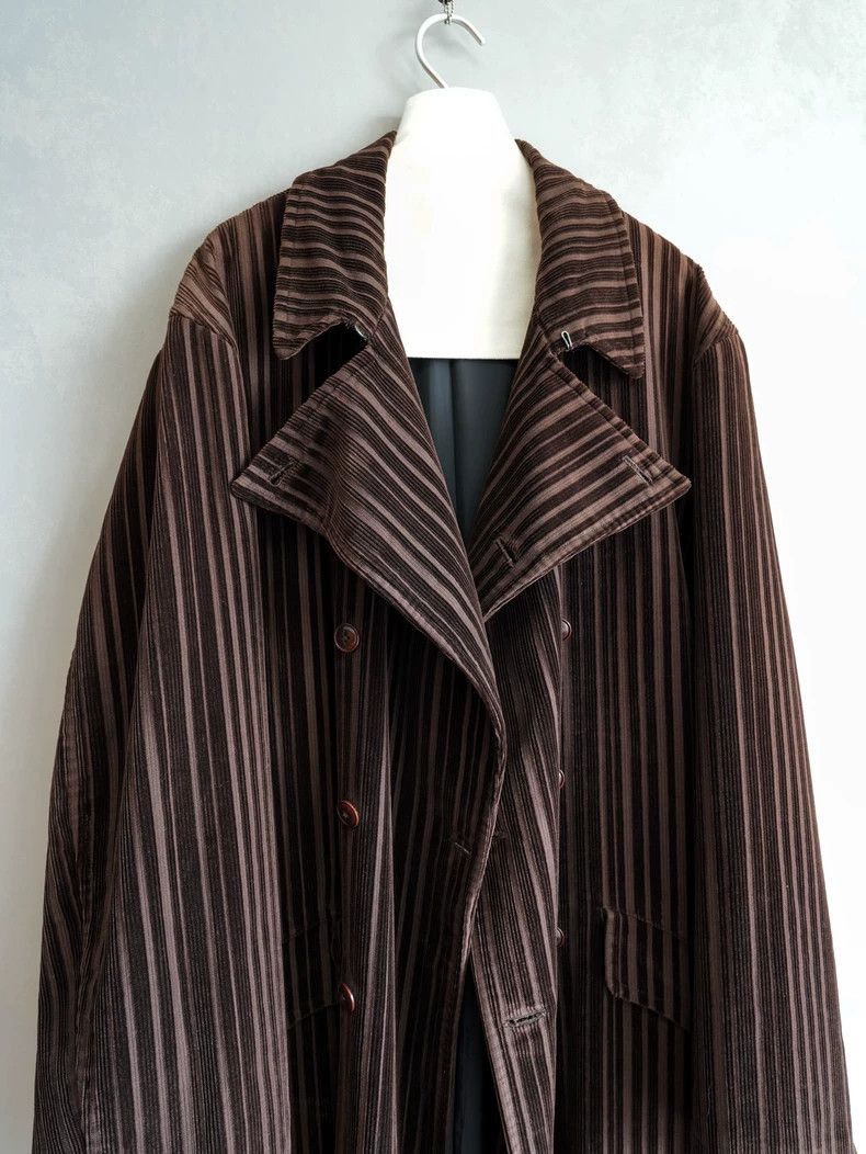 Yohji Yamamoto Yohji Yamamoto Yohji Yamamoto Striped Corduroy Overcoat Size US L / EU 52-54 / 3 - 6 Thumbnail