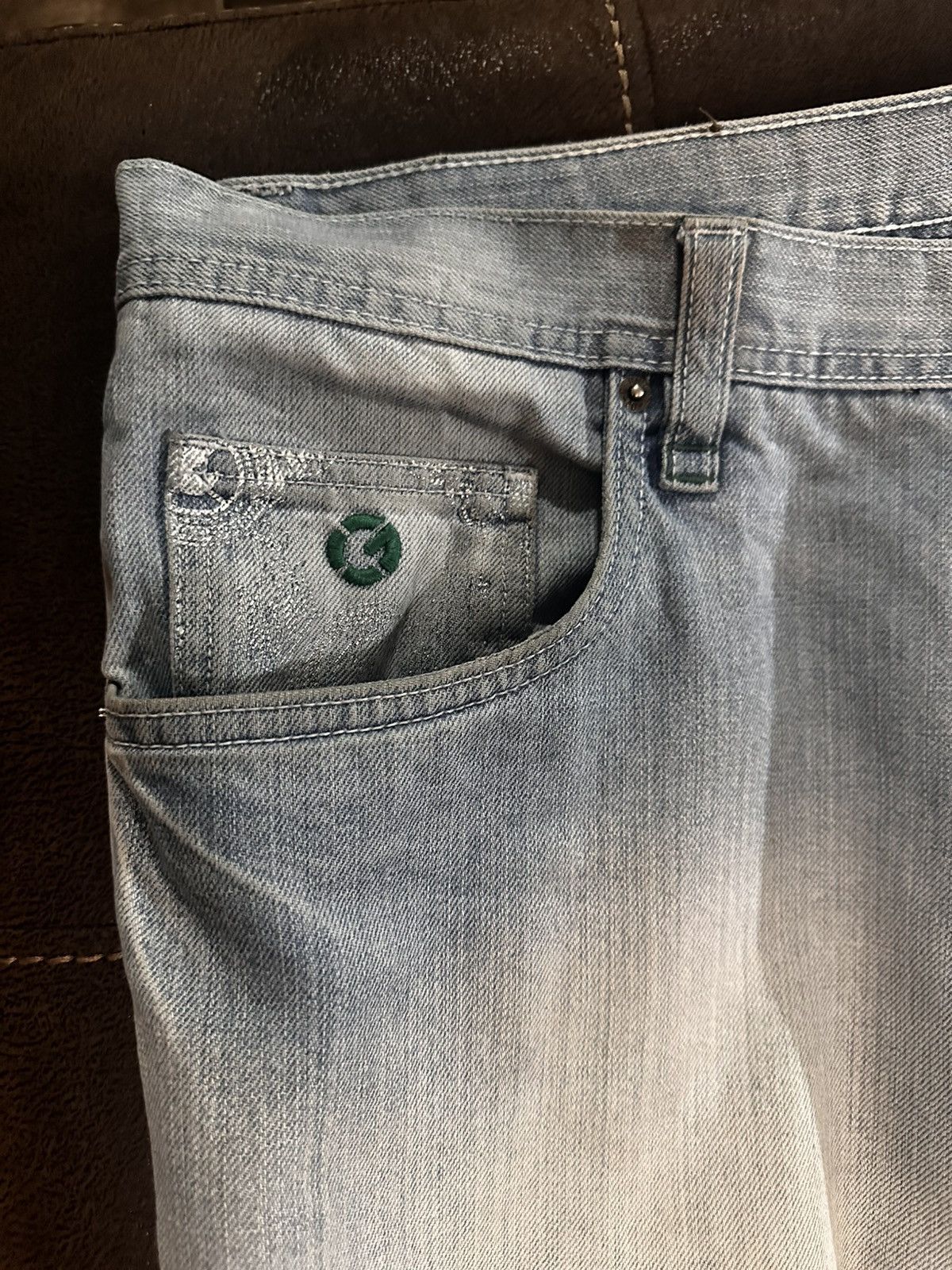 G-Unit Clean stitching, and patches light blue denim pants, 40/34 Size US 40 / EU 56 - 2 Thumbnail