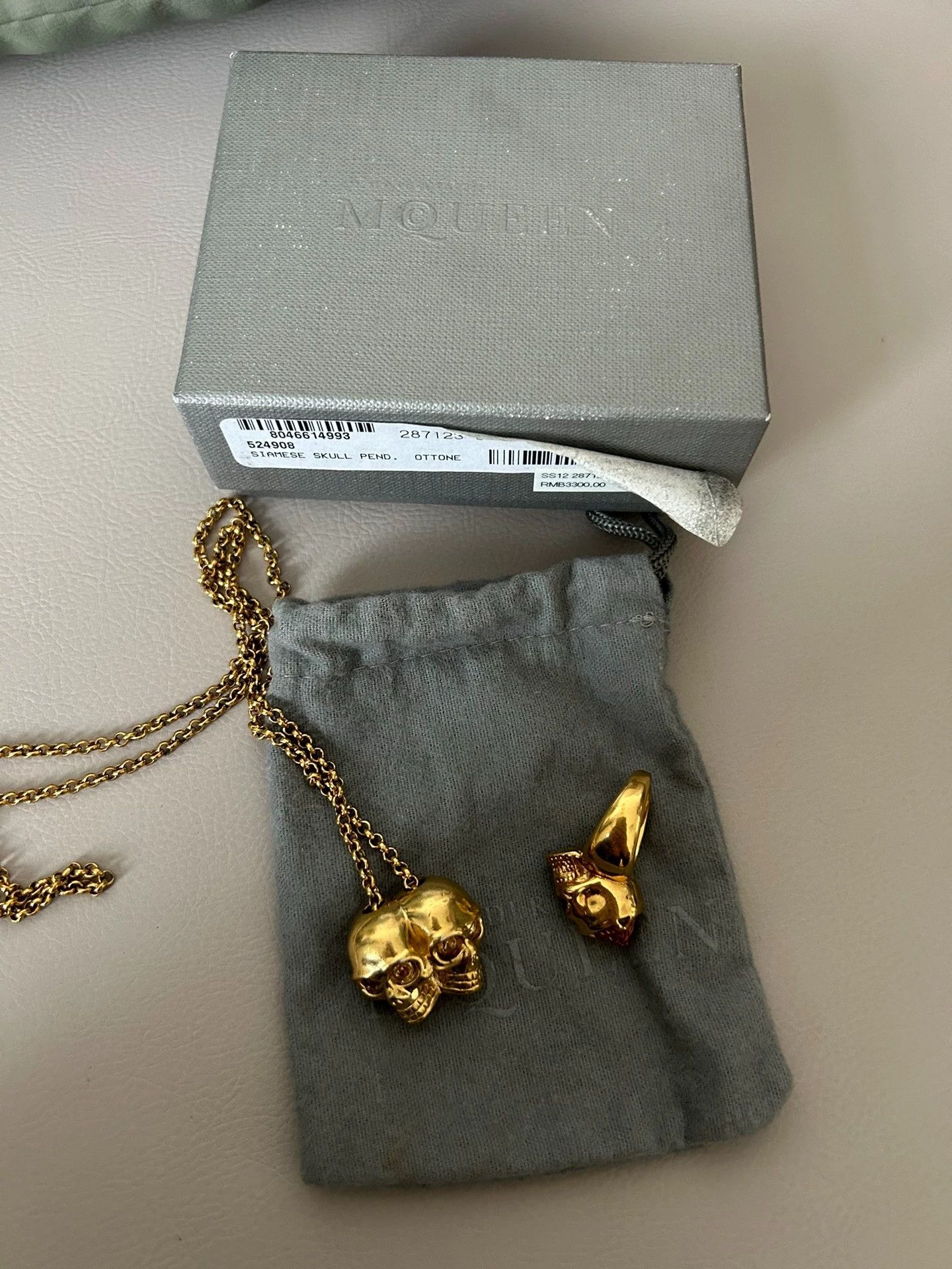 Alexander McQueen Alexander McQueen Skull Necklace & Ring Authentic Size ONE SIZE - 1 Thumbnail