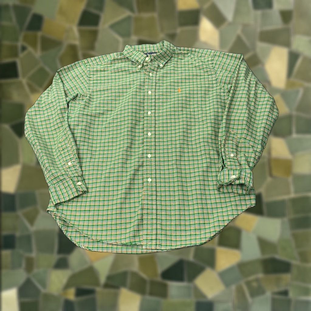 Ralph Lauren RALPH LAUREN Men's XL Green Orange Plaid Classic Fit Long Sleeve Button-Up Casual Shirt Size US XL / EU 56 / 4 - 1 Thumbnail