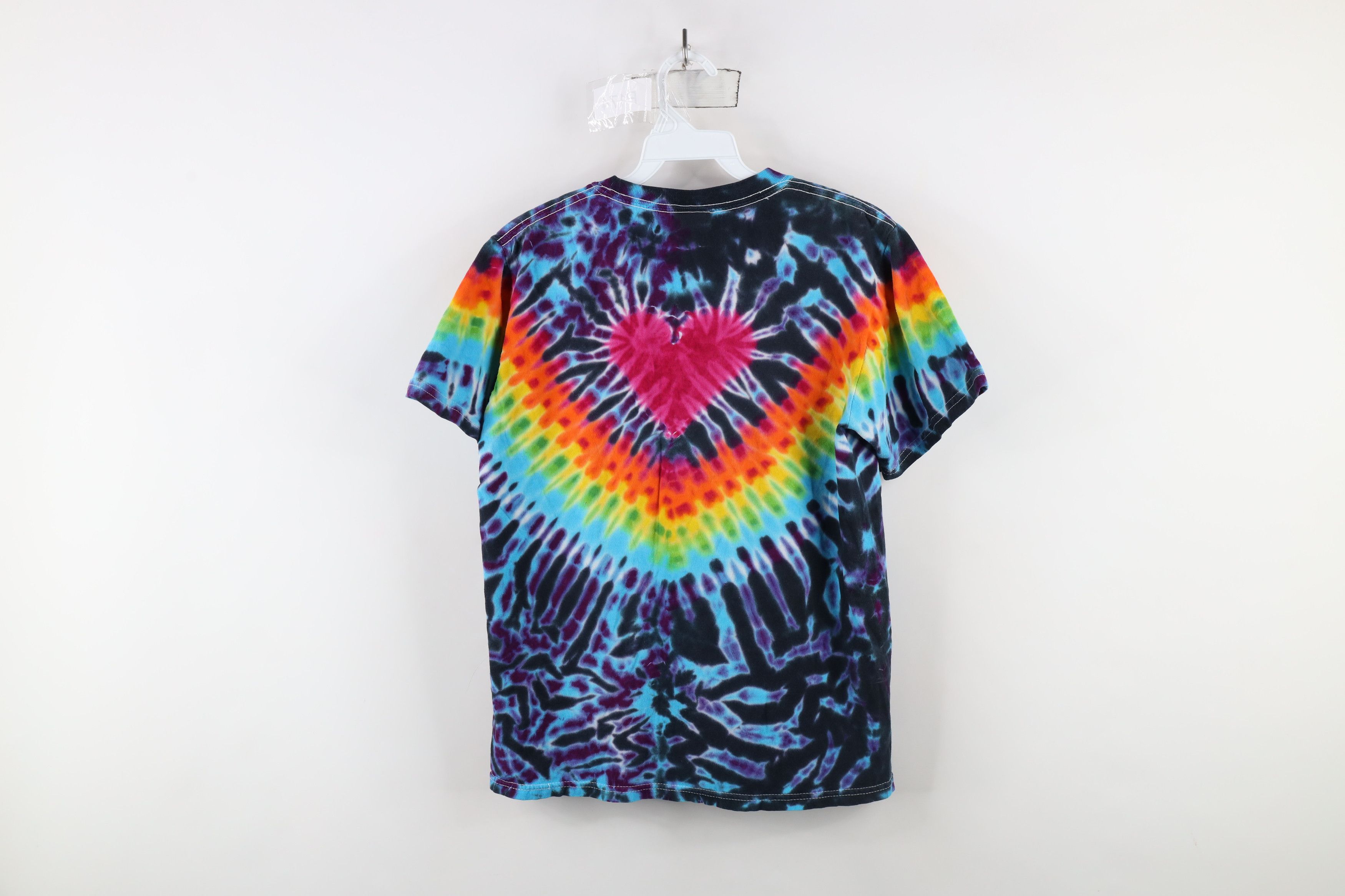 Vintage Vintage Y2K Streetwear Rainbow Tie Dye Heart T-Shirt Cotton Size S / US 4 / IT 40 - 7 Thumbnail