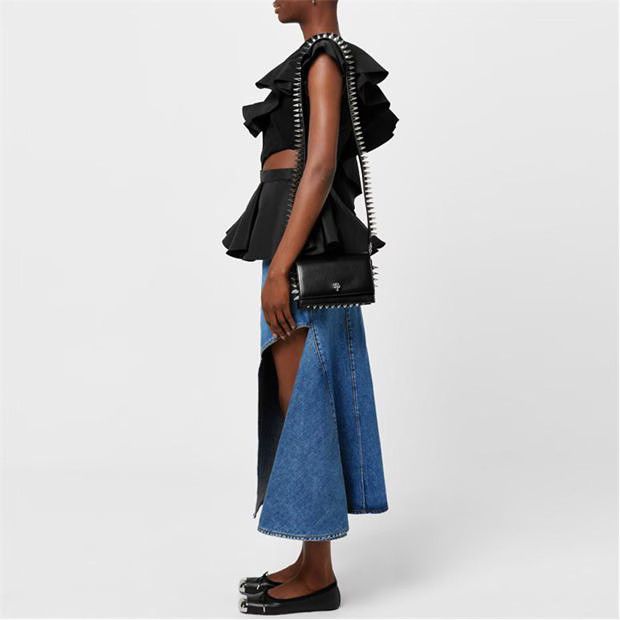 Alexander McQueen o1g2r1mq0824 Size: OS / Biker Small Skull Bag Black Silver Size ONE SIZE - 5 Thumbnail