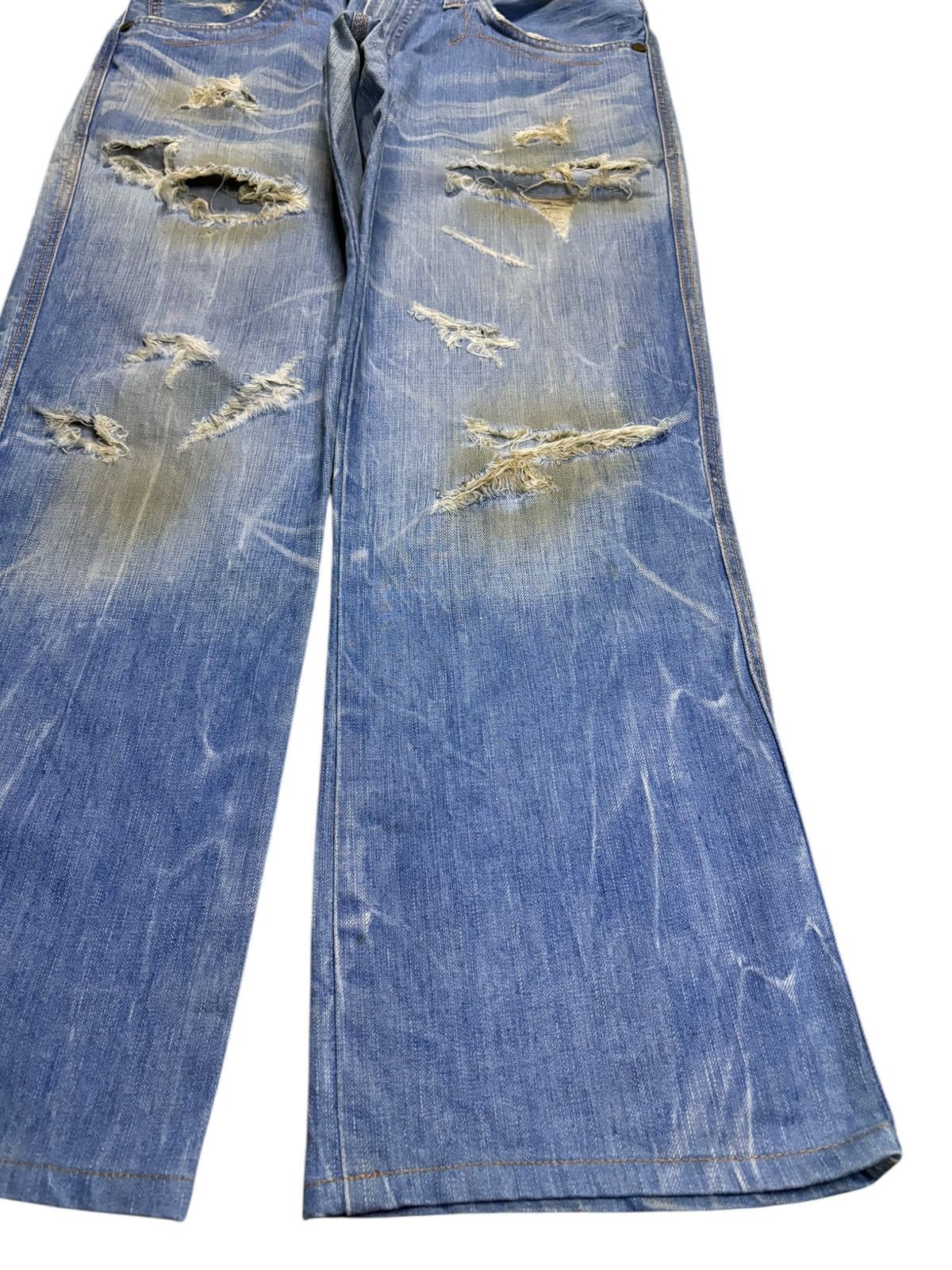 Edwin Vintage Japanese Edwin 503 Blue Trip Mud Wash Baggy Jeans Size US 34 / EU 50 - 7 Thumbnail