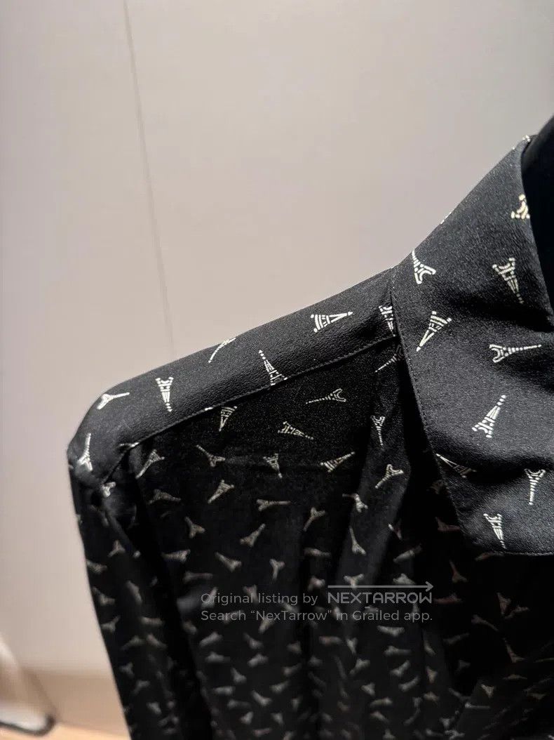 Saint Laurent Paris Saint Laurent Paris size 39 Silk Eiffel Tower Printed Shir Size US S / EU 44-46 / 1 - 3 Thumbnail