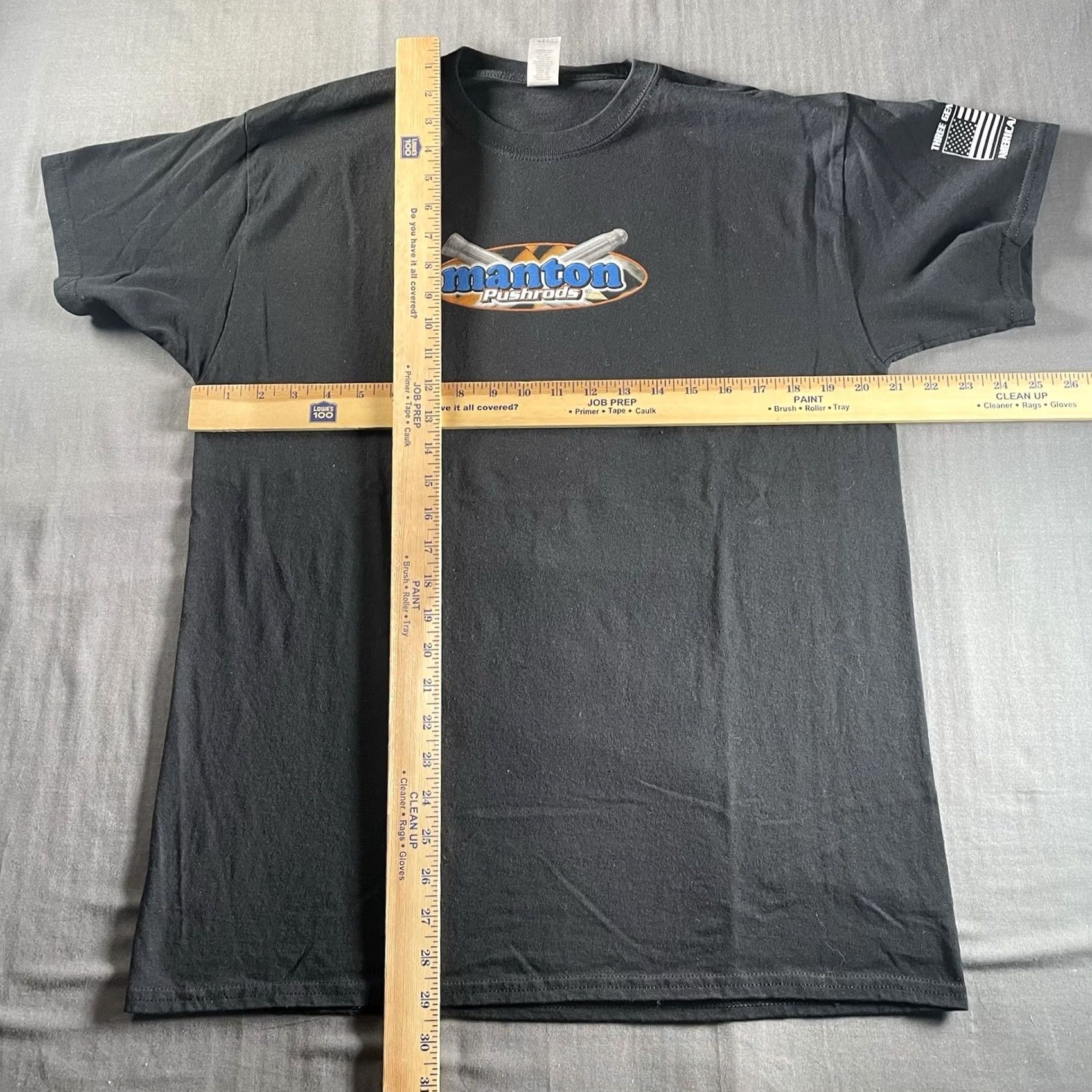 Vintage Manton Pushrods Shirt Men’s Large USA Tee Kustom Kulture Black T-Shirt USA Men’s L Size US L / EU 52-54 / 3 - 7 Thumbnail