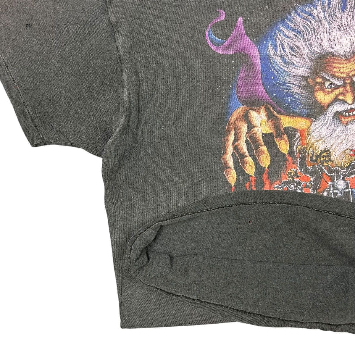 Harley Davidson Vintage 90s Smoked Out “Fear No Evil” 3D Emblem Tee Size US XL / EU 56 / 4 - 3 Thumbnail