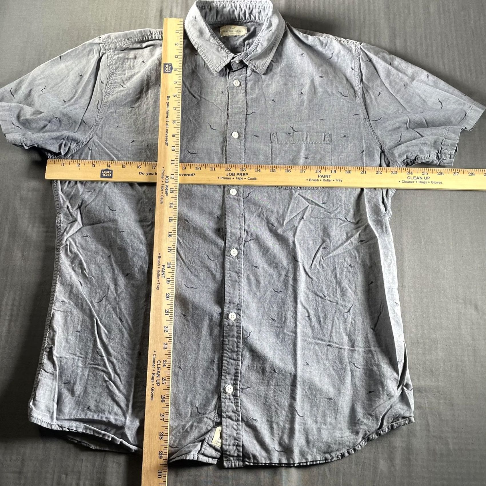 Marine Layer Marine Layer Shirt Mens Large Gray Short Sleeve Button Front Bird Print Seagull Size US L / EU 52-54 / 3 - 5 Thumbnail