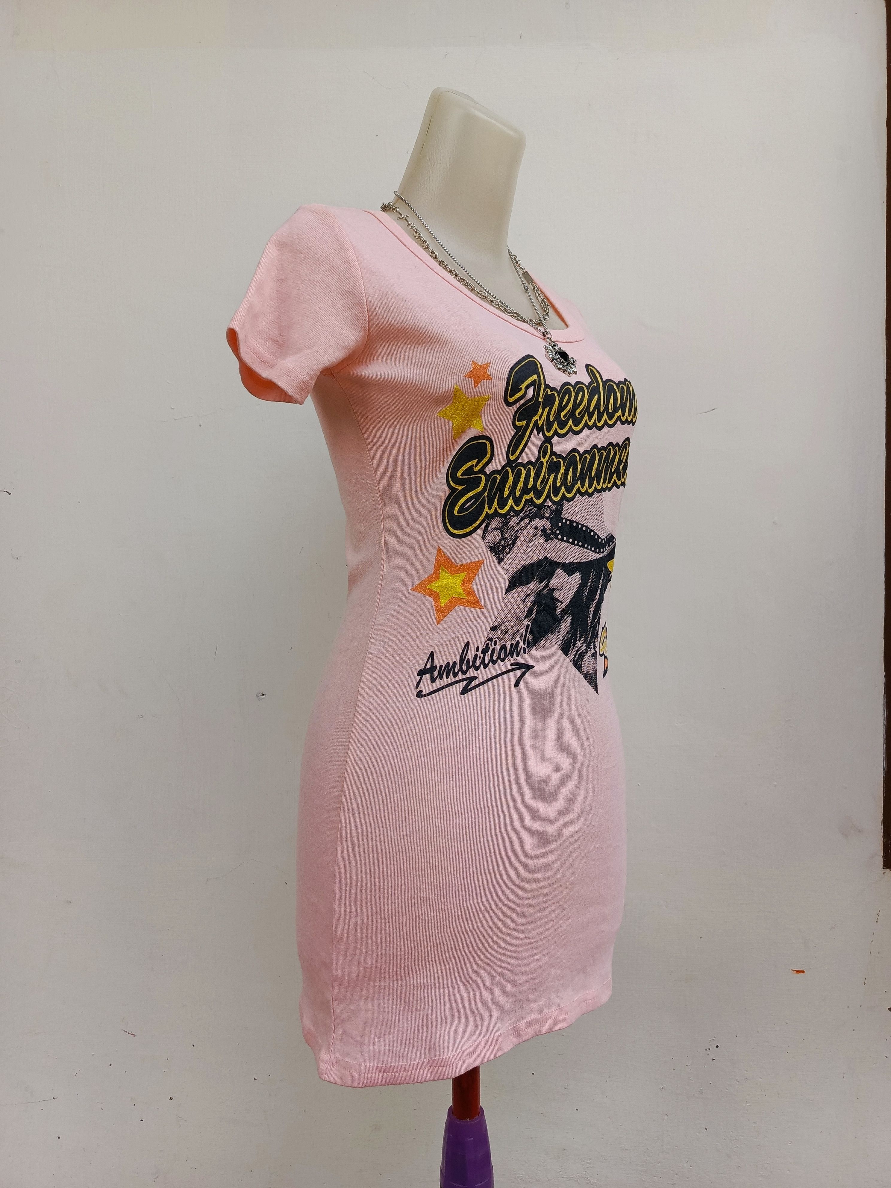 Hysteric Glamour Pink Cat Freedom Environment Graphic T-shirt Dress Size M / US 6-8 / IT 42-44 - 3 Thumbnail