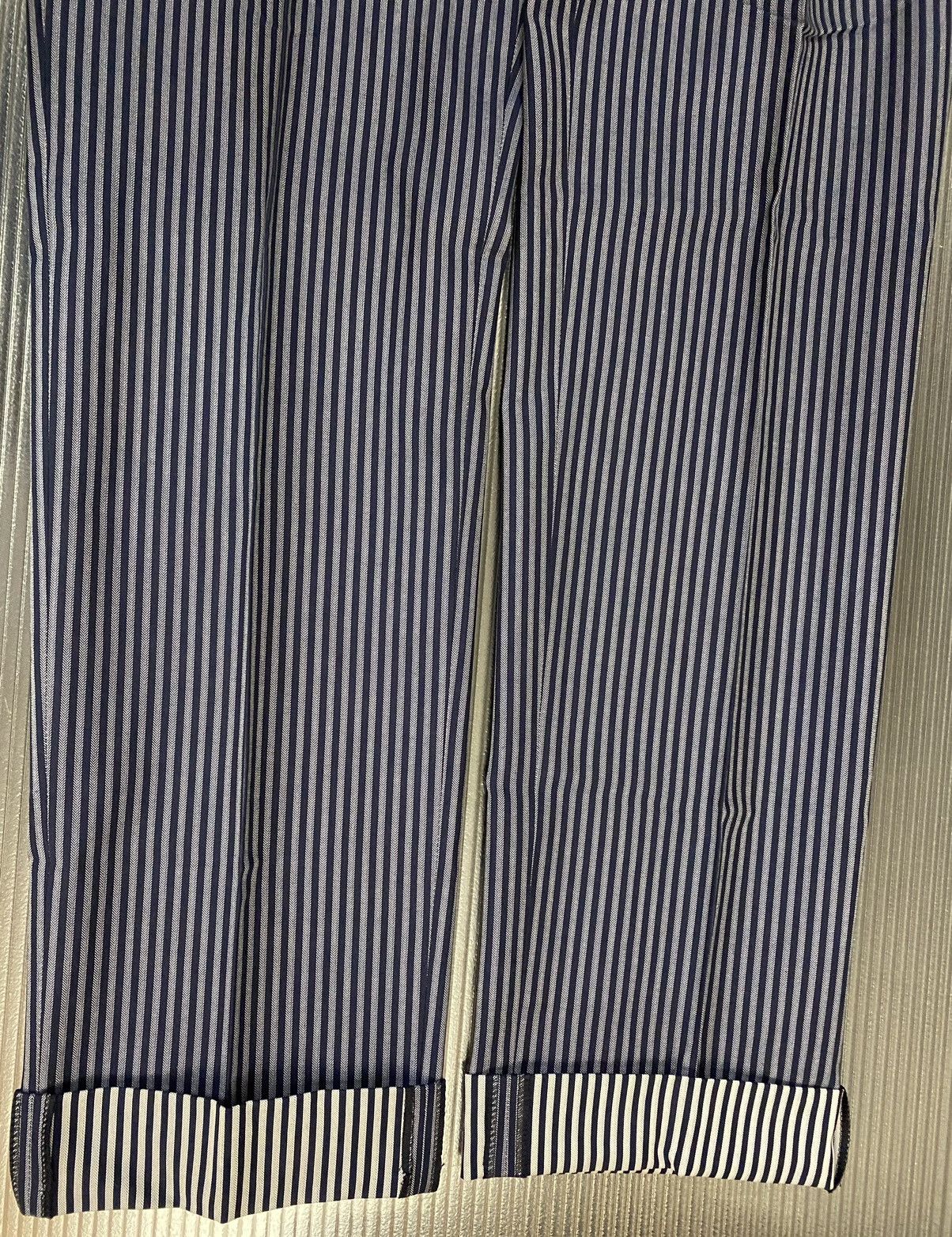 Gucci Gucci 🇮🇹 Blue Chevron Vertigo Striped Pants 52 NW Size US 36 / EU 52 - 5 Thumbnail