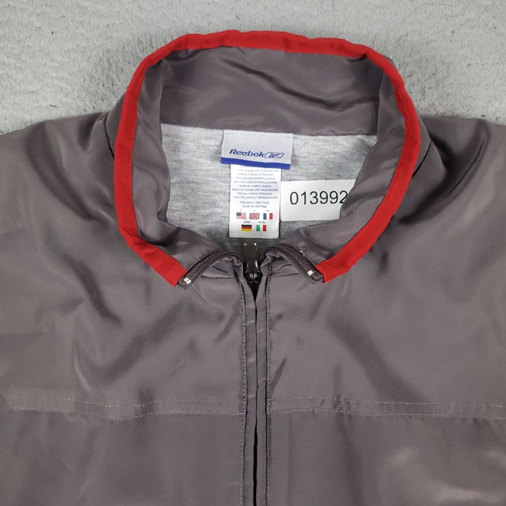 Reebok Reebok Windbreaker Jacket Mens Large Gray Full Zip Outdoor Casual Size US L / EU 52-54 / 3 - 2 Thumbnail