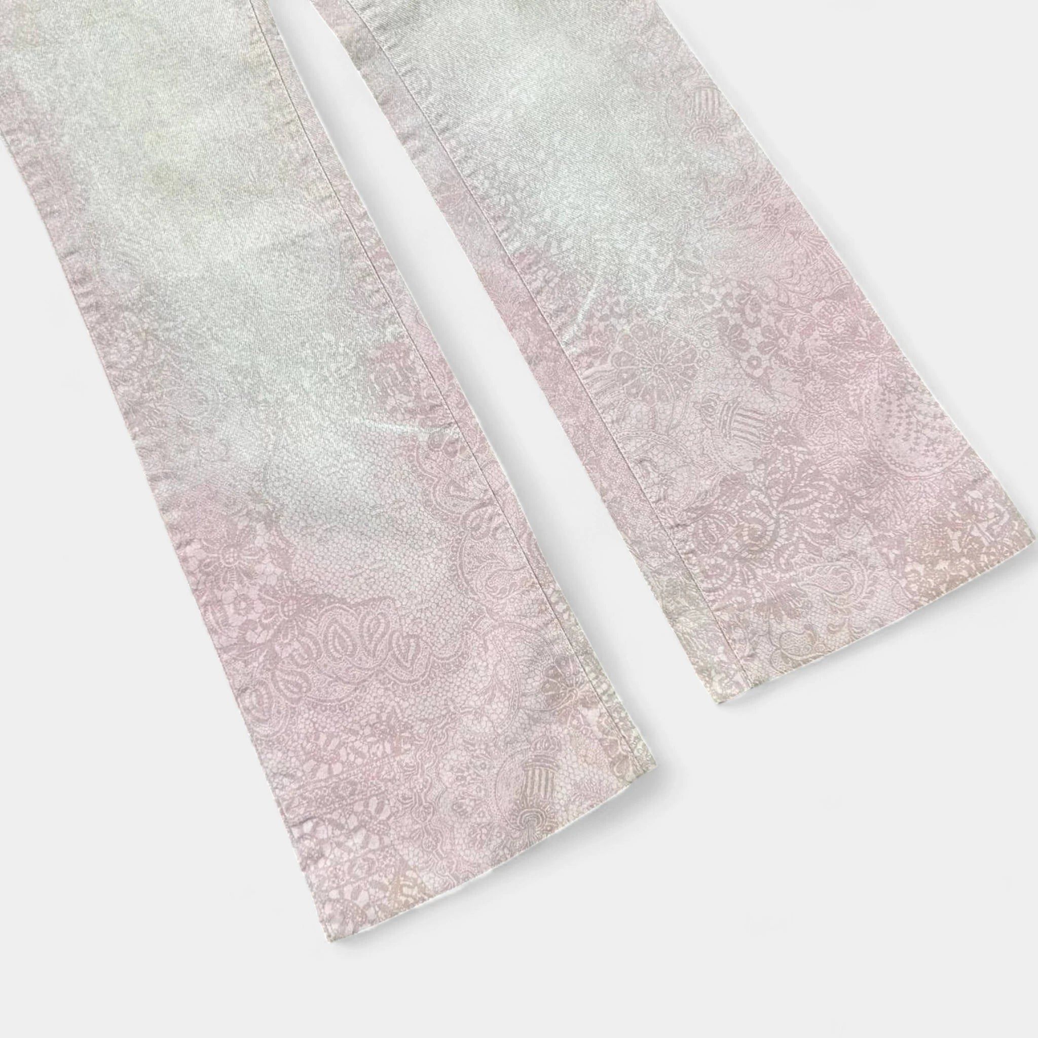 Just Cavalli Just Cavalli 2000s Relief Floral Pink Pants Size 26" / US 2 / IT 38 - 3 Thumbnail