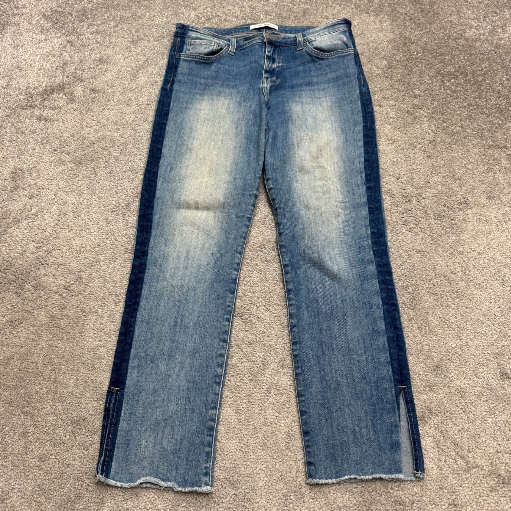 Vintage Flying Monkey Jeans Two Tone Denim Womens 30 Blue Mid Rise Ankle Slit 27in Inseam City Outdoor Size 30" / US 8 / IT 44 - 2 Thumbnail