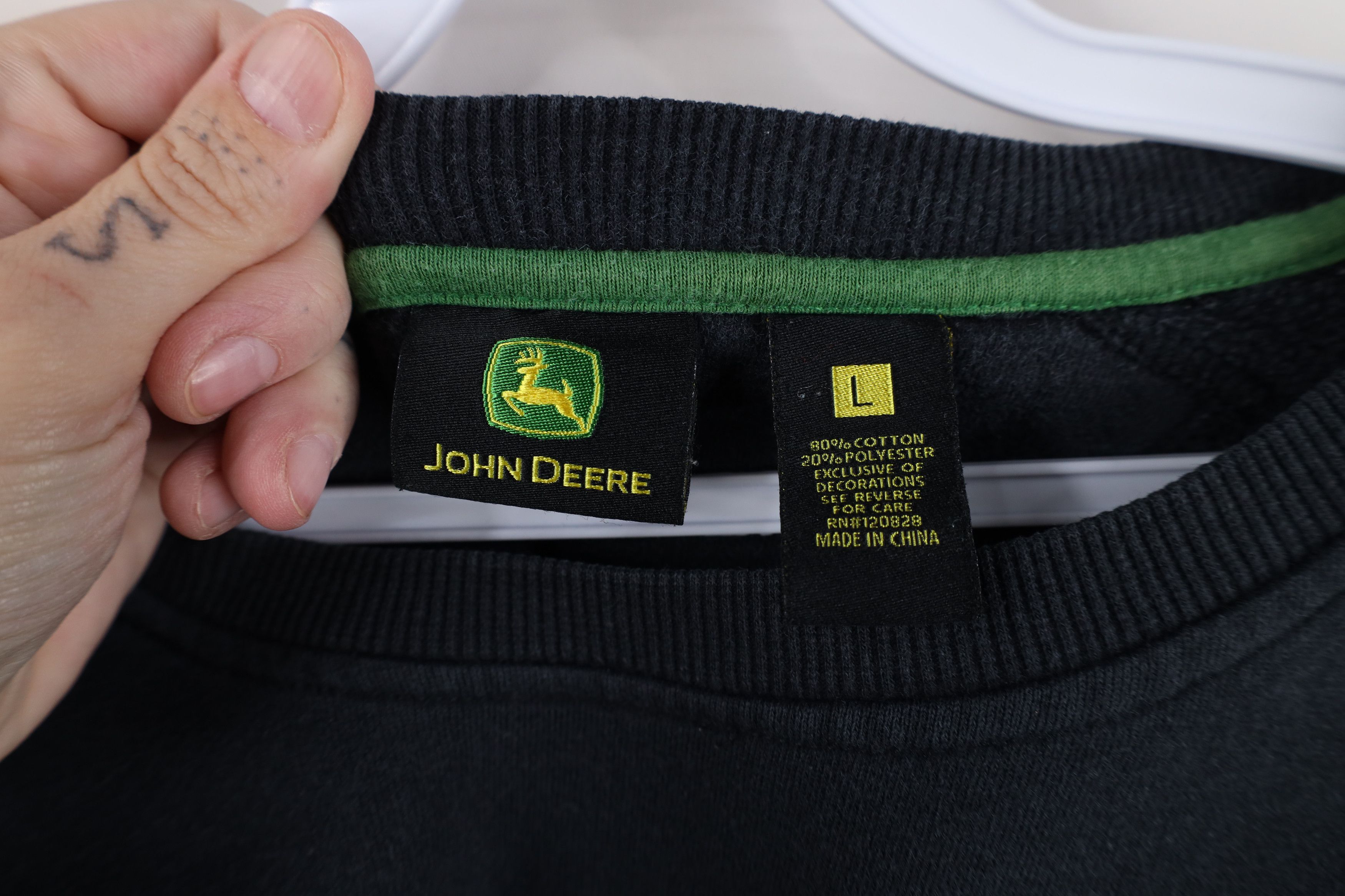 John Deere Vintage Y2K John Deere Spell Out Big Logo Sweatshirt Black Size US L / EU 52-54 / 3 - 6 Thumbnail