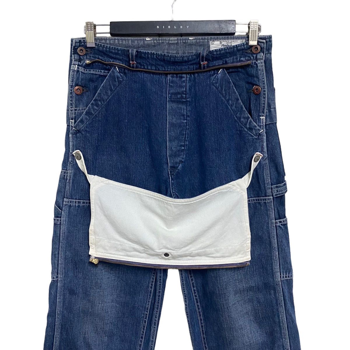 Japanese Brand Vintage Bartack Denim Work Pants Size US 31 - 6 Thumbnail