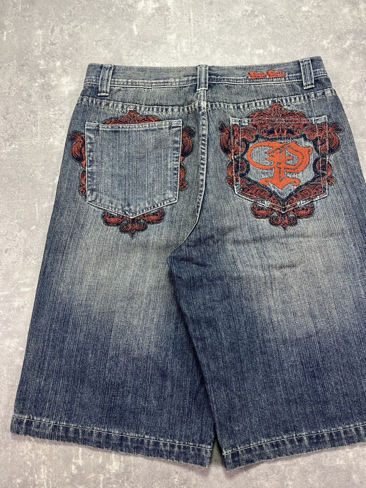 Pelle Pelle Pelle Pelle Y2K Embroidered Baggy Denim Shorts Jorts 34 36 Size US 34 / EU 50 - 7 Thumbnail