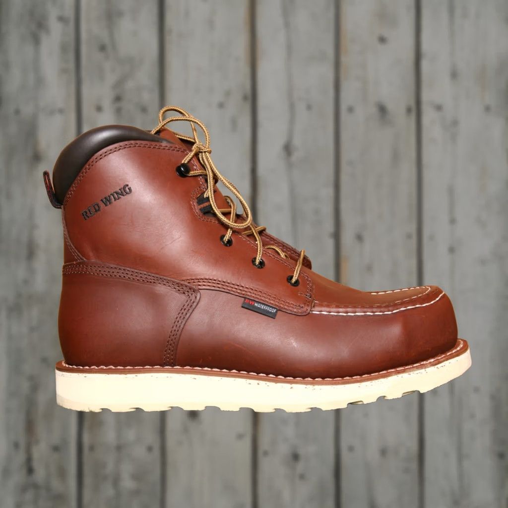 Red Wing Boot Mens 9D Brown Leather Waterproof Composite  display picture 2