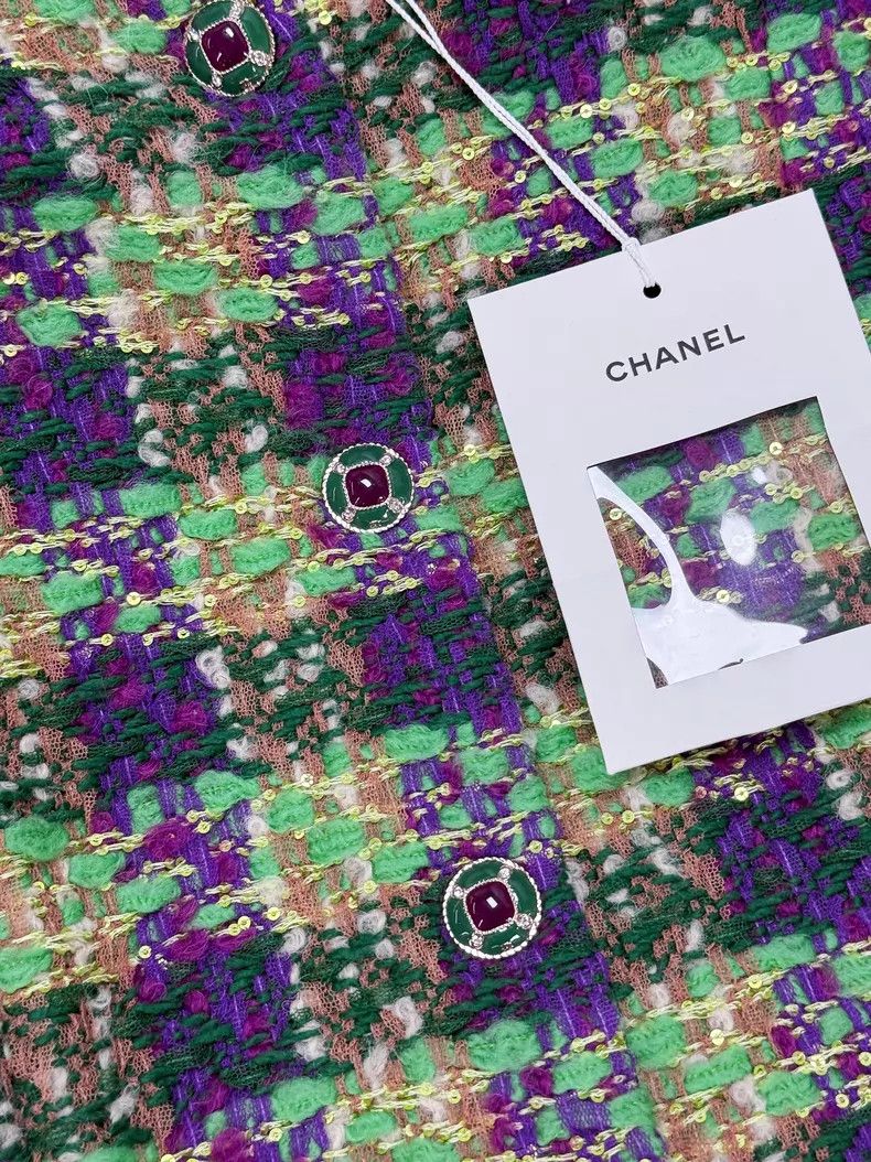 Chanel Chanel Purple plaid tweed long-sleeved jacket Size S / US 4 / IT 40 - 4 Thumbnail
