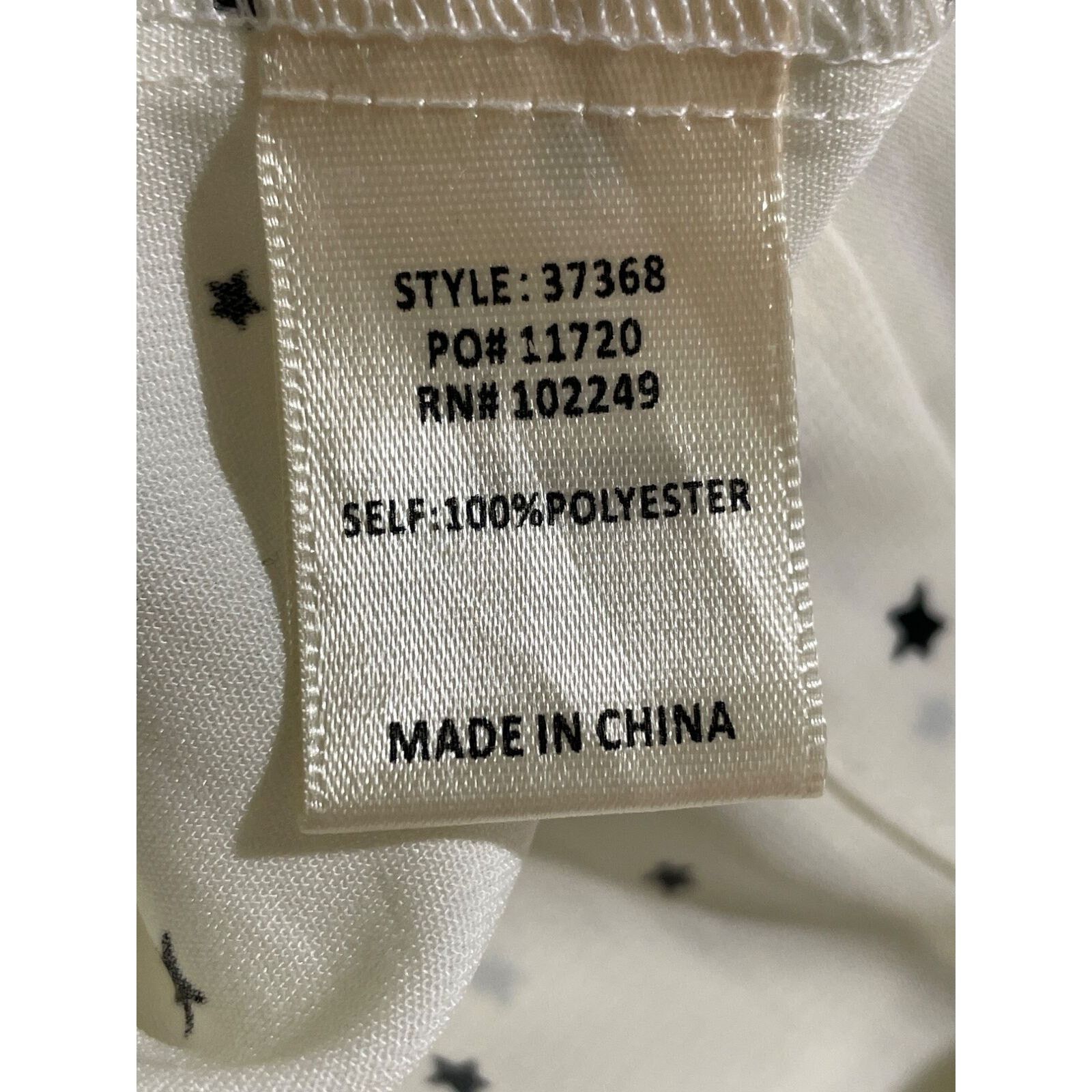 Other Skies are Blue White Star Button Up Roll Tab Sleeves Medium Size M / US 6-8 / IT 42-44 - 6 Thumbnail