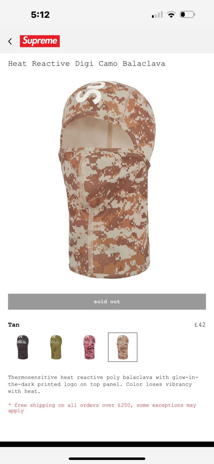 Supreme Supreme Heat Reactive Digi Camo Balaclava Size ONE SIZE - 9 Thumbnail
