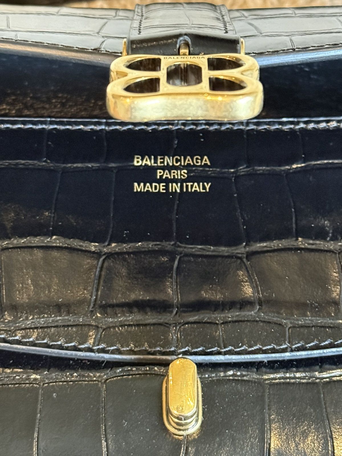 Balenciaga Lady Flap Small Shoulder Bag Black Crocodile Calfskin Size ONE SIZE - 12 Thumbnail