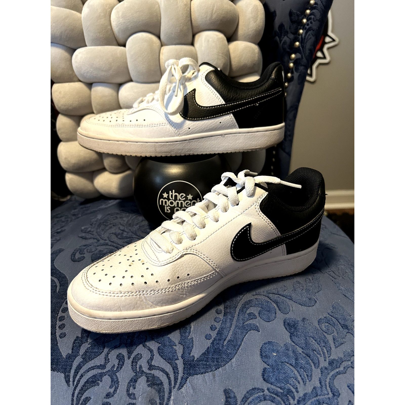 Nike Nike Court Vision Low White Black Size 7/EU 38 Size US 7 / IT 37 - 2 Thumbnail