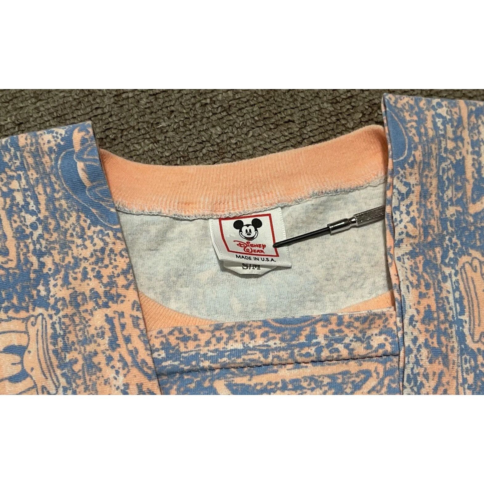 Disney Vintage 80s S/M Disney World Donald Duck Mickey AOP Single S Size US M / EU 48-50 / 2 - 3 Thumbnail