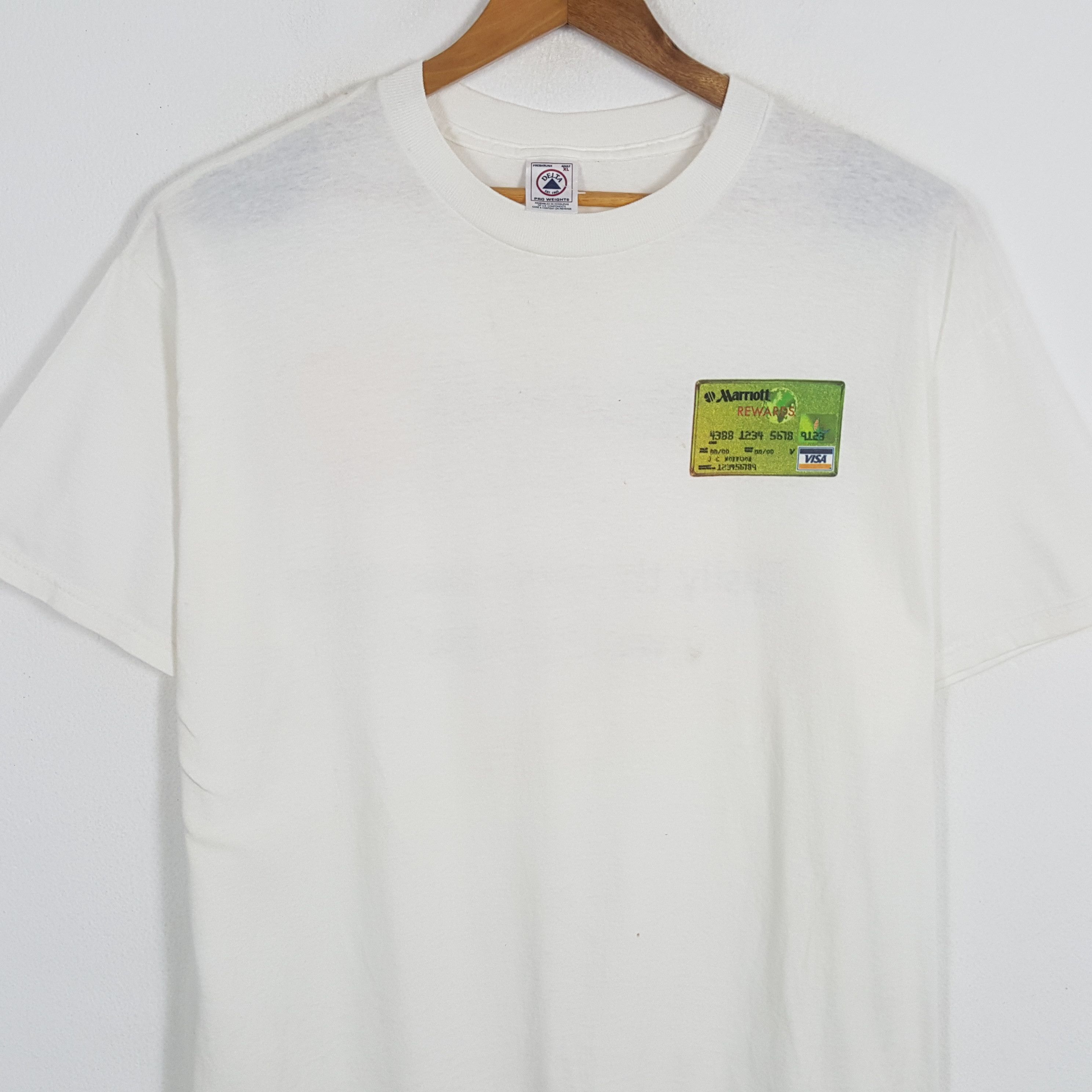 Vintage Vintage 90's MARRIOT REWARDS Visa MasterCard T-Shirt Size US XL / EU 56 / 4 - 4 Thumbnail