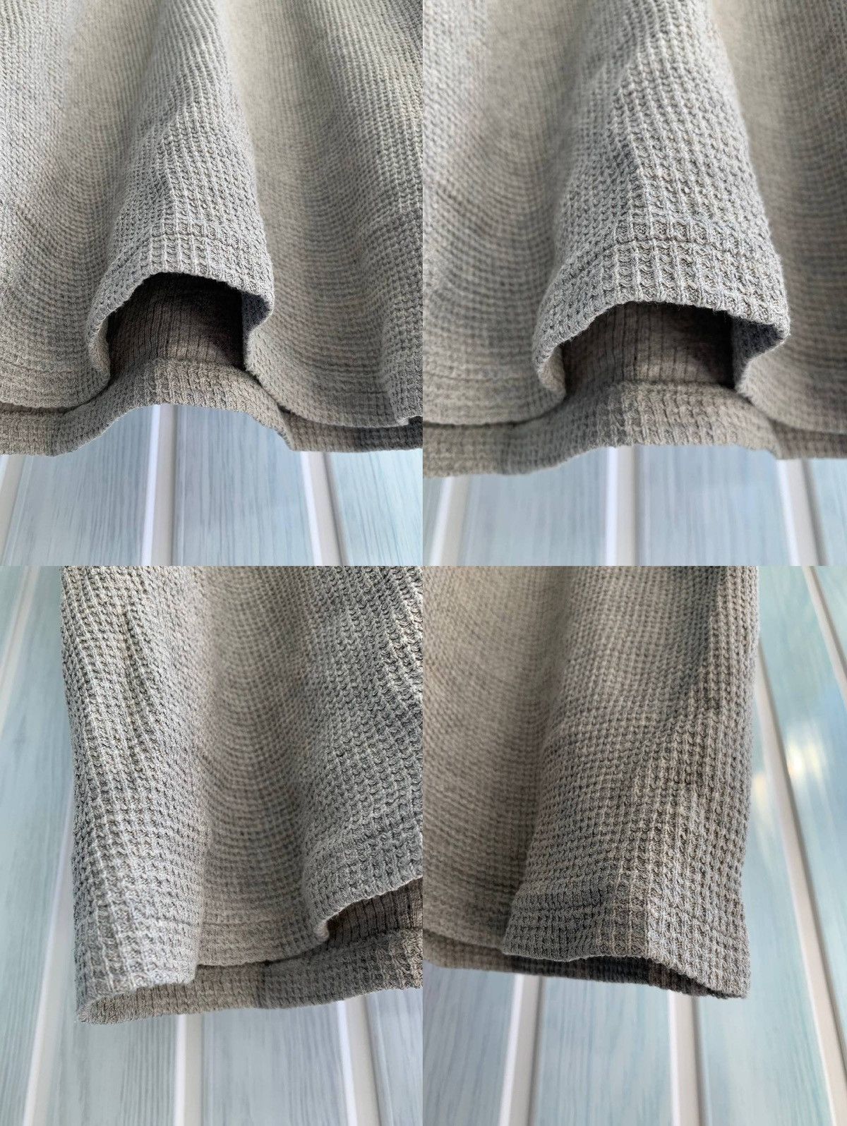 Our Legacy Our Legacy AW 2014 Spun Sumo Women Gray Waffle Knit T-Shirt Size M / US 6-8 / IT 42-44 - 21 Thumbnail