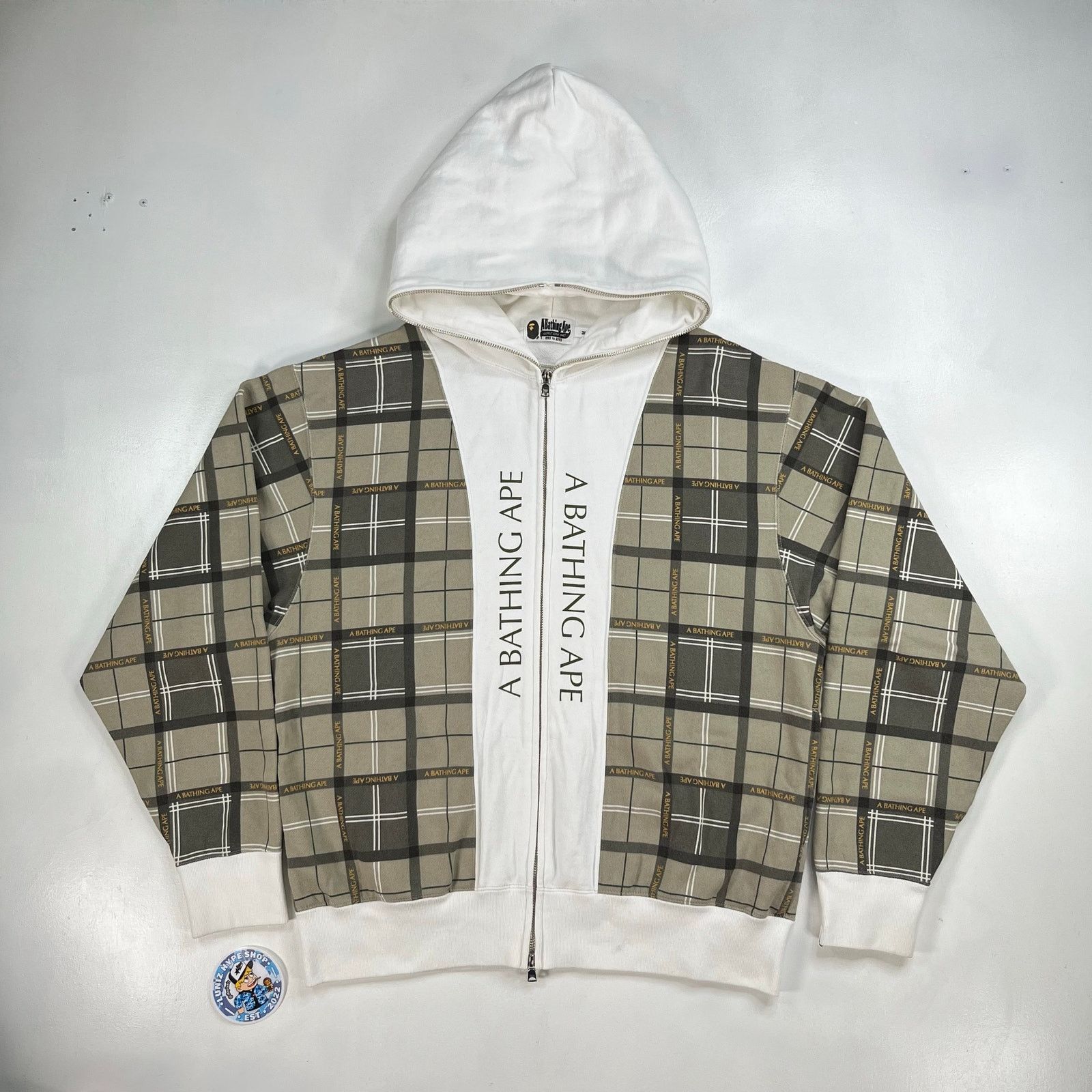 Bape Vintage Y2K Bape A Bathing Ape Check Plaid Full zip Hoodie