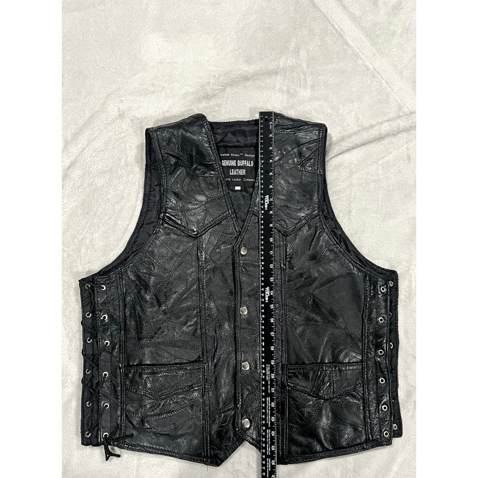 Palace Navarre Leather Vest Men's Black Buffalo Leather Italian-Missing a Lace Size 3XL Size US XXL / EU 58 / 5 - 5 Thumbnail