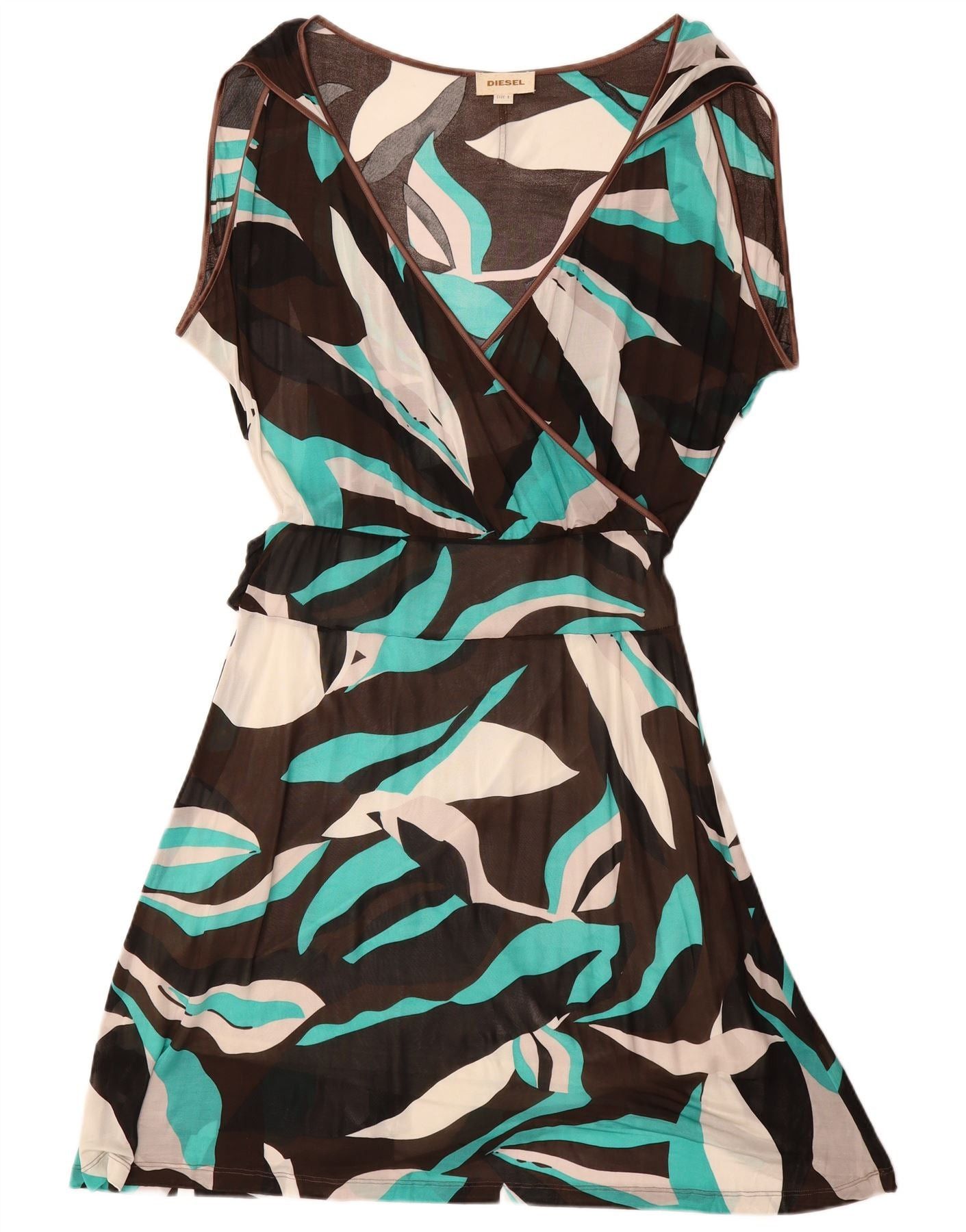 Diesel Womens Abstract Pattern A-Line Dress UK 16 Large Multicolour Size M / US 6-8 / IT 42-44 - 1 Thumbnail