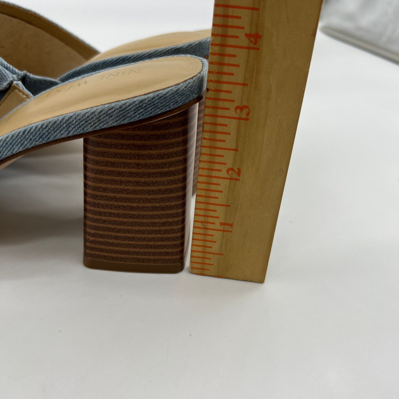 Other Nine West Women's Shoes Wylow Open Toe Size 9.5 Denim Blue Size US 9.5 / IT 39.5 - 4 Thumbnail