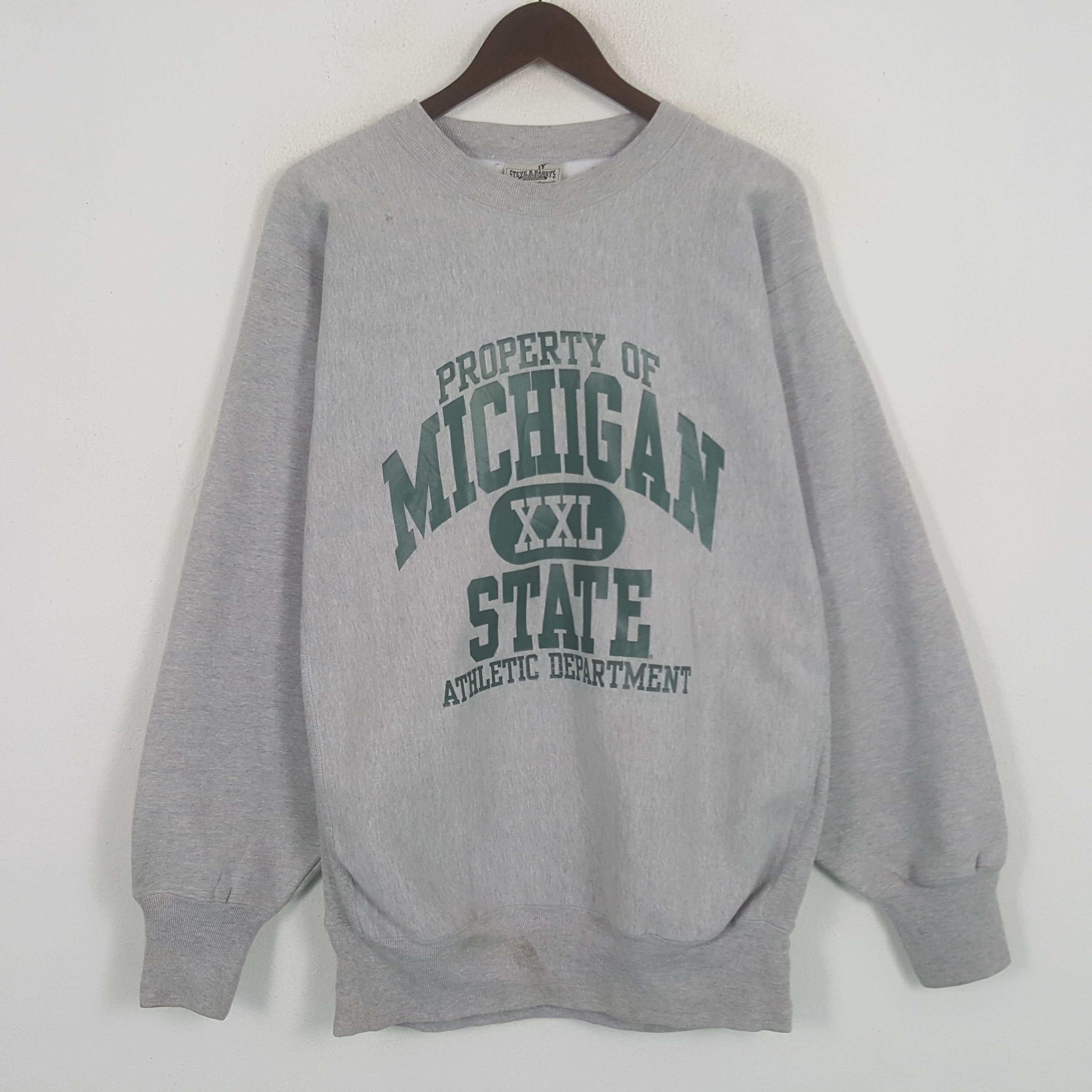 image of Steve And Barrys x Vintage Michigan Xxl State Sweatshirt in Grey, Men's