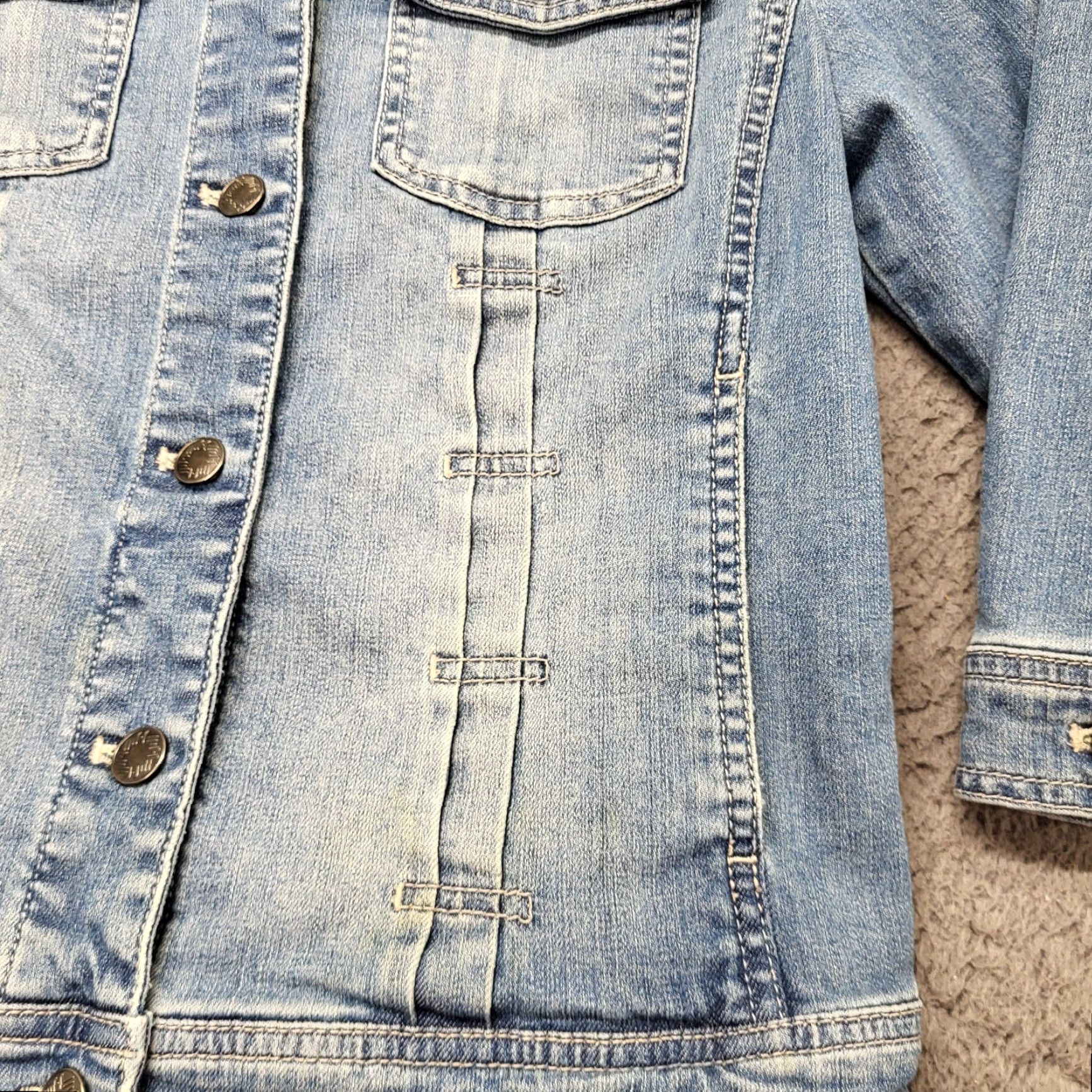 J. Jill J. Jill Denim Trucker Jacket Womens Size S Blue Cotton Stretch Button Up Pocket Jacket Size S / US 4 / IT 40 - 5 Thumbnail