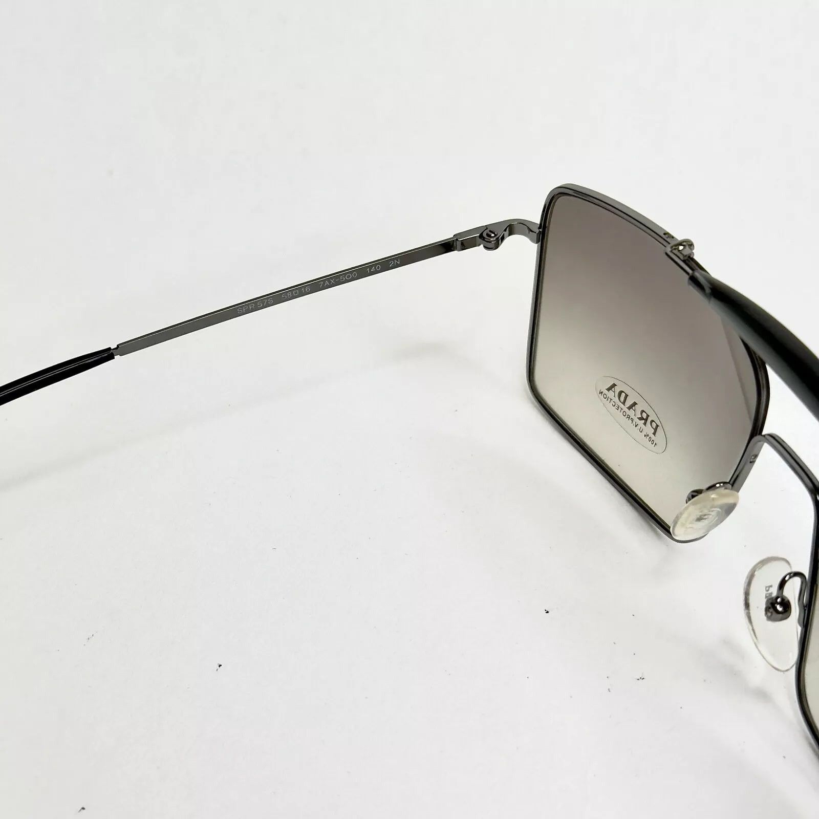 Prada PRADA Square Aviator PR57SS Ruthenium Black Sunglasses 57S Size ONE SIZE - 8 Thumbnail