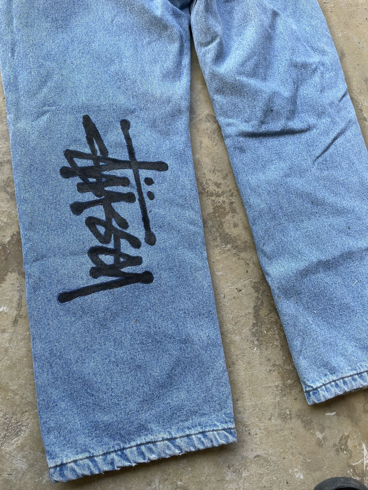 Redhead Vintage Stussy Baggy Jeans 8 ball Custom Made Size US 35 - 4 Thumbnail