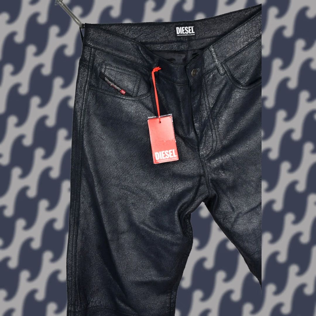 Diesel Diesel L-MAC-CRK Leather Pants Mens Black W34 Pants Leather Mens Wool? Size US 34 / EU 50 - 1 Thumbnail