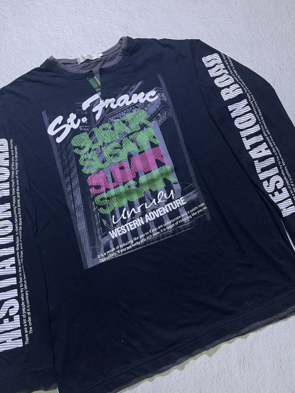 Japanese Brand Y2K ST.FRANC long sleeve tshirt Size US L / EU 52-54 / 3 - 2 Thumbnail